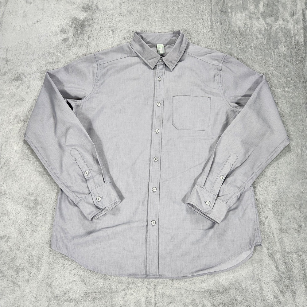Stio Shirt Mens Large Gray Long Sleeve Button Front Casual Woven Performance